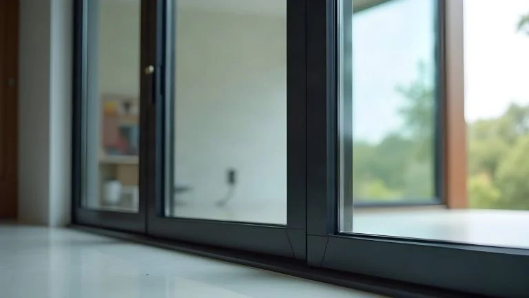 Ventana corrediza de aluminio con cristal claro