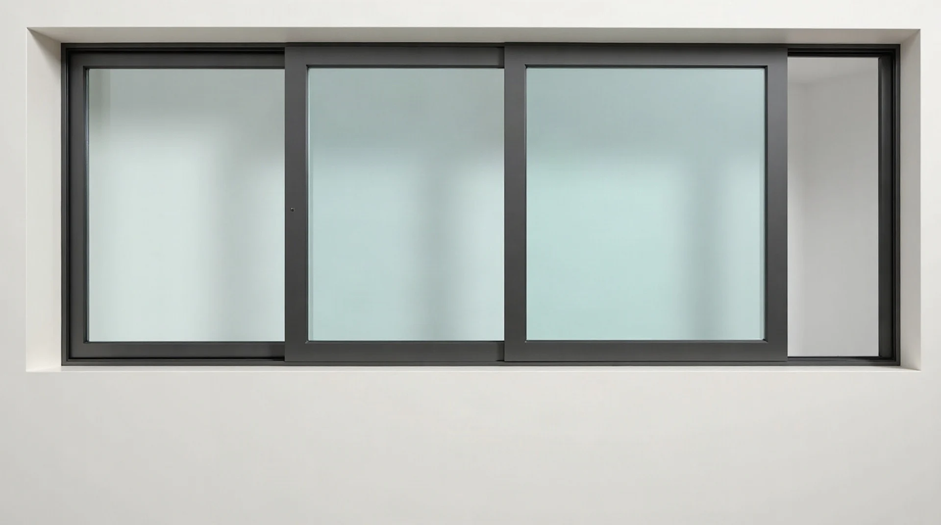 Ventana corrediza de aluminio con hojas sobre riel